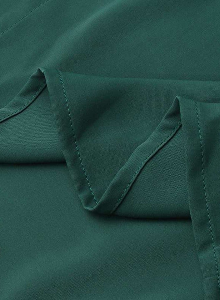New Fashion Long Sleeves Elegant Button Detail Maxi Dress Military Green - Image 5