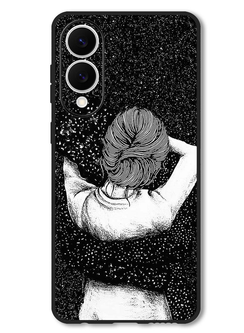 Theodor Case Compatible with Samsung Galaxy S25 Edge 6.7 Inch Protection Shockproof Bumper Cover Night Imagination Of Girl - Image 1