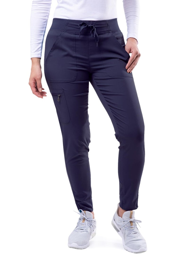 Adar Uniforms Pro Scrubs for Women, Ultimate Yoga Jogger Scrub Pants, P7104, Navy, M - Image 1