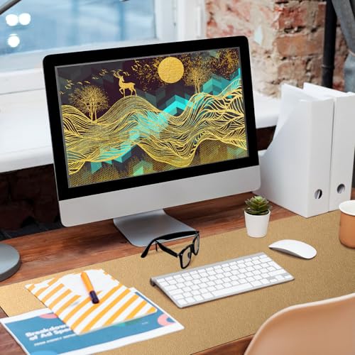 Bloss Gold Desk Mat PU Large Mouse Pad for Desk Desk Matt for Desktop Desk Pad Mat Waterproof Computer Mat for OfficeHomeDecorDesk Protector315 x 157 Inches - Image 3