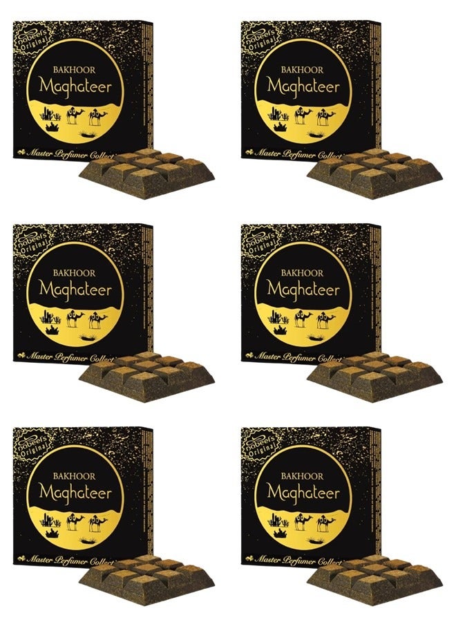 Nabeel 6Pcs Nabeel Bakhoor Maghateer 40GMS Premium Arabian Incense with Deep Oudh Amber and Smoky Woody Notes - Image 1