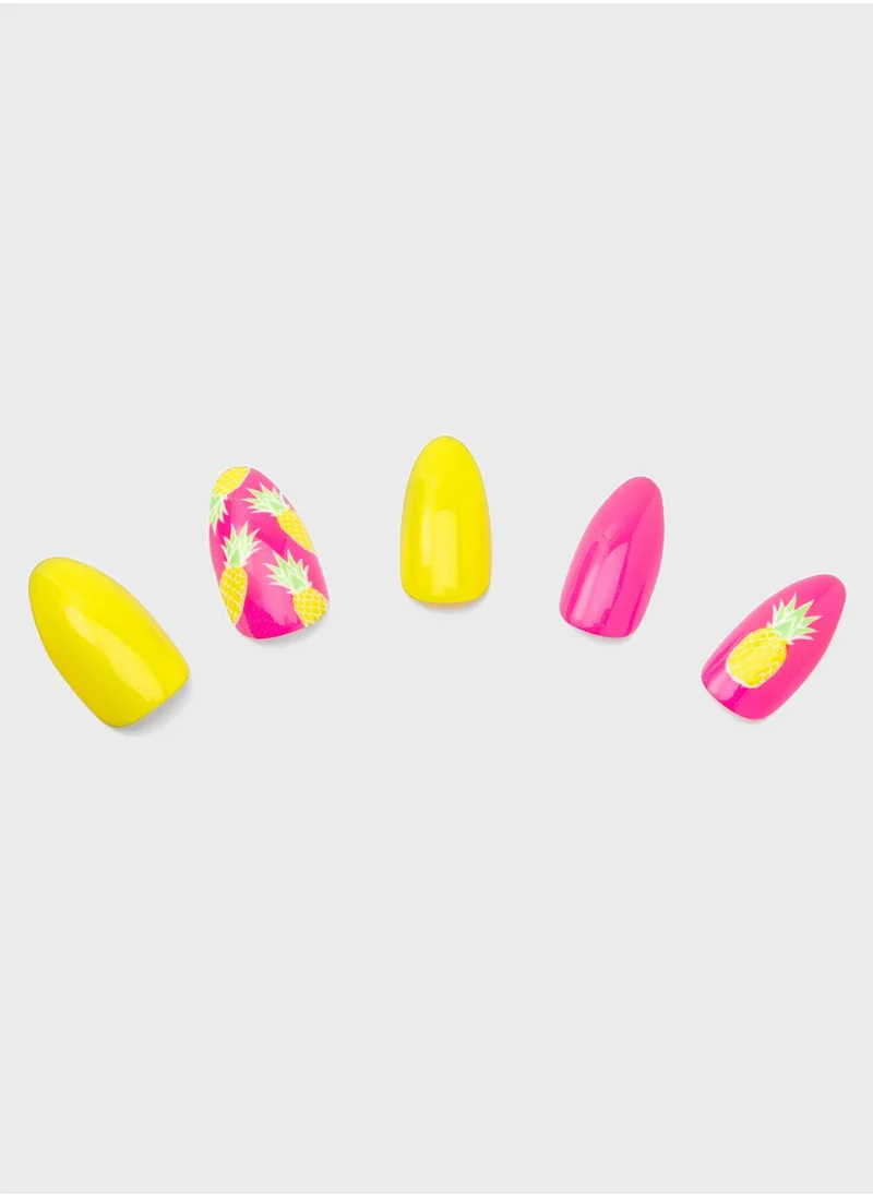 Claires Pink Pineapple  Faux Nail