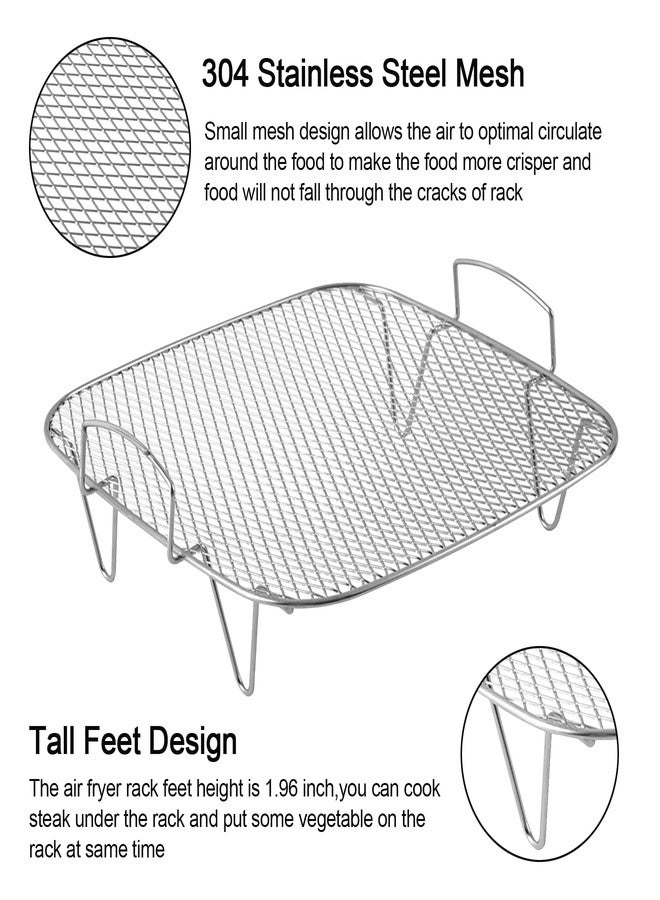 Croask 9.37 inch Air Fryer Rack,Stainless Steel Air Fryer Accessories,Square Dehydrator Rack - Image 4