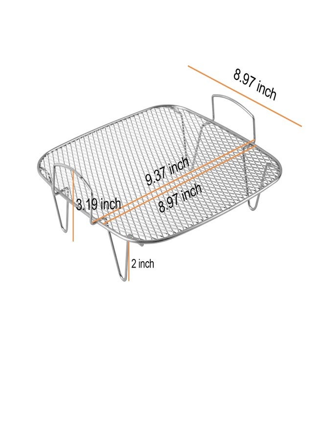 Croask 9.37 inch Air Fryer Rack,Stainless Steel Air Fryer Accessories,Square Dehydrator Rack - Image 2