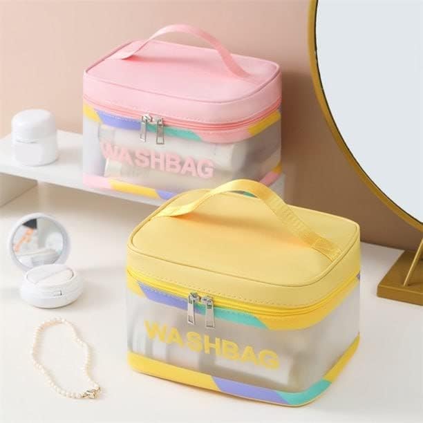 snapshopecom Square Washbag Used for Adults Cosmetic Pouch Makeup Bag for Home Traveling Camping Toiletry Bag for Cosmetics Brushes Makeup Clear PU Zipper Portable Toiletry Wash Bag1 pcs - Image 5