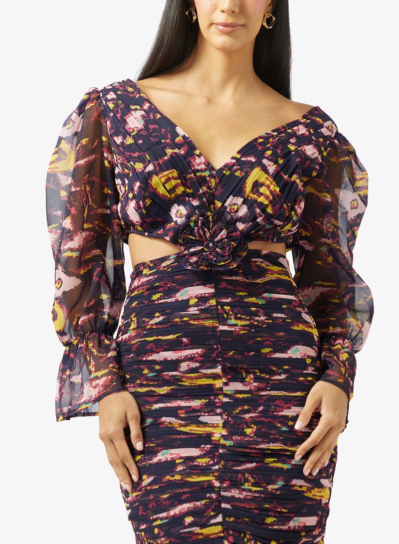 Threadz by Ajooni Floral Print Dress - Image 3
