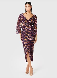 Threadz by Ajooni Printed Ruched Dress  - Image 1