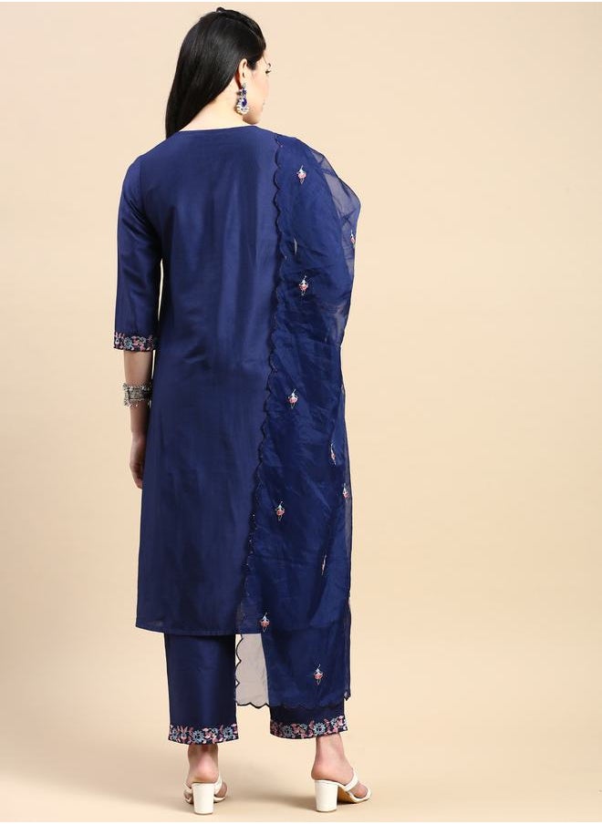 Styli - All Over Embroidered Kurta & Pant with Dupatta Set - Image 1
