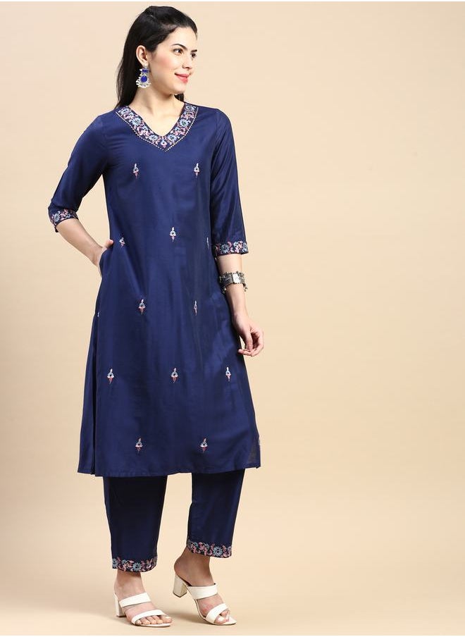 Styli - All Over Embroidered Kurta & Pant with Dupatta Set - Image 1