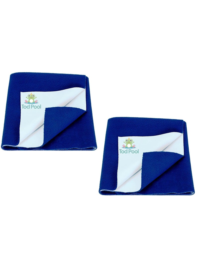 Tod PooL Tod PooL Breathable Bed Protector AntiPiling Fleece Extra Absorbent Washable Waterproof Quick Dry Sheet Bed Protector Sheet for Kids and Adults 2 Royal Blue Small 70x50cm  - Image 1