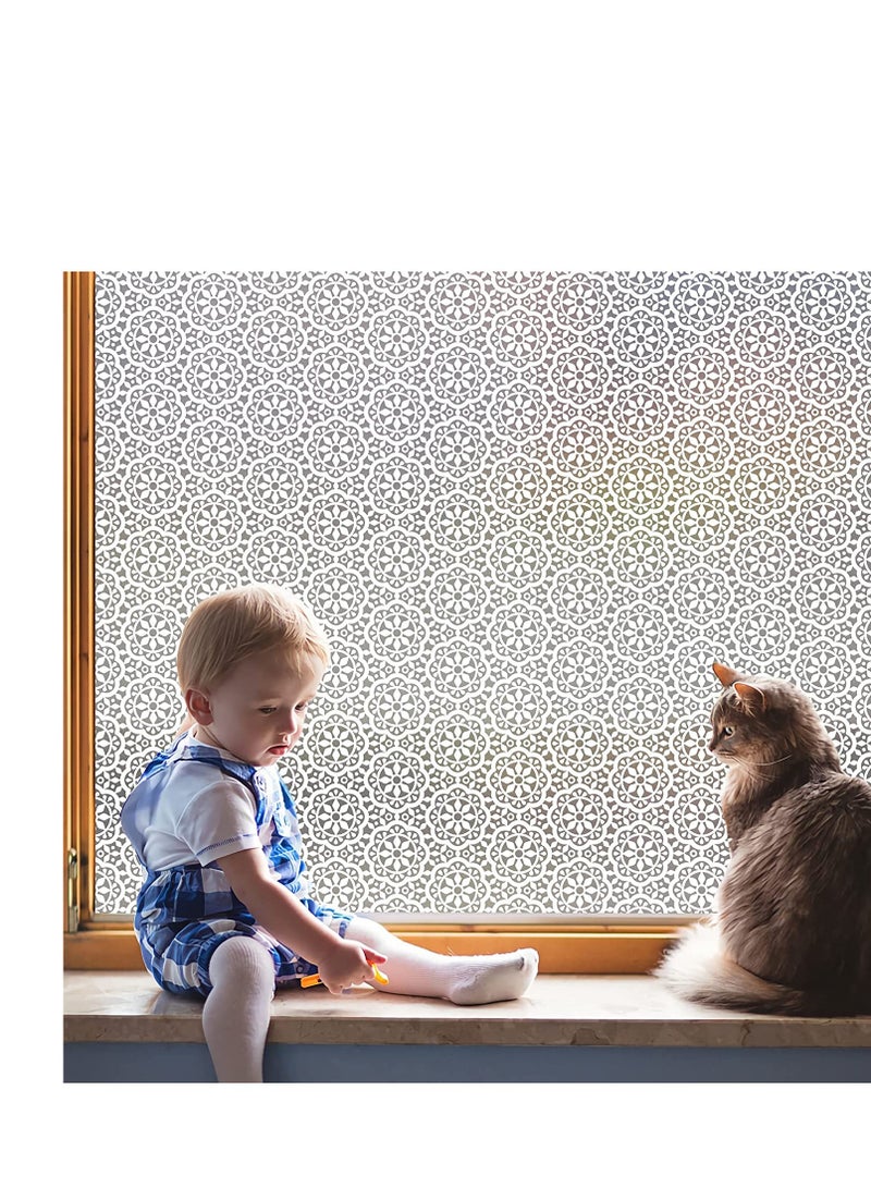 فيلم خصوصية النوافذ زجاج متجمد ملصق بنمط رقاقات الثلج لاصق يحجب الأشعة فوق البنفسجية للاستخدام في المنزل أو المكتب 200 سم × 45 سم - Image 3