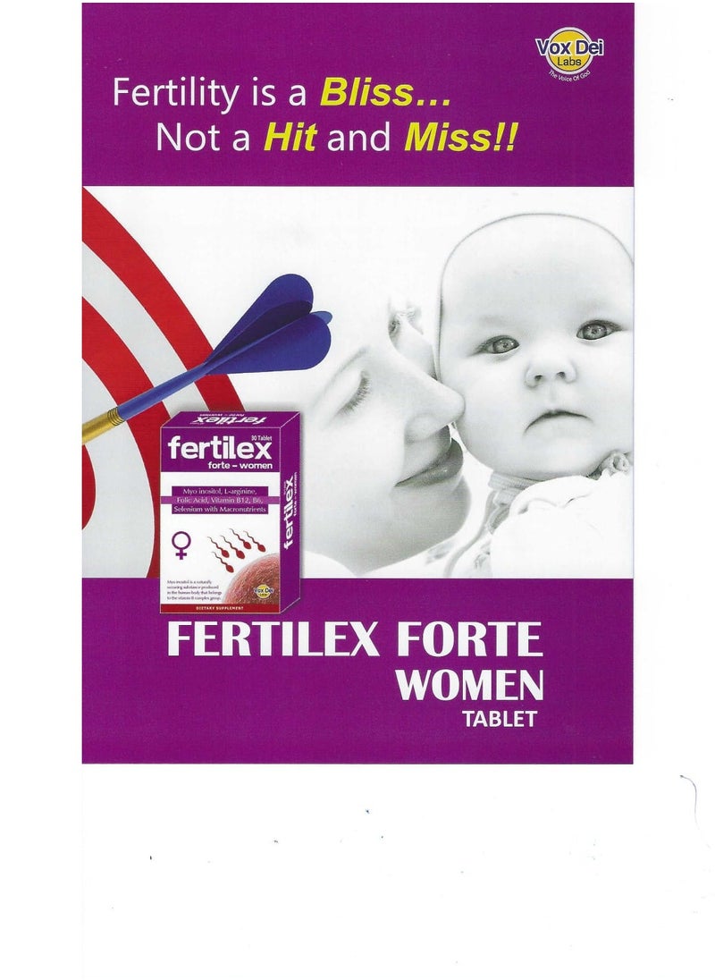 Vox Dei Labs FERTILEX FORTE WOMEN TABLET-MYO INOSITOL,L-ARGININE,FOLIC ACID,VITAMIN B12,B6,SELENIUM WITH MACRONUTRIENTS,30 TABLETS  - Image 3