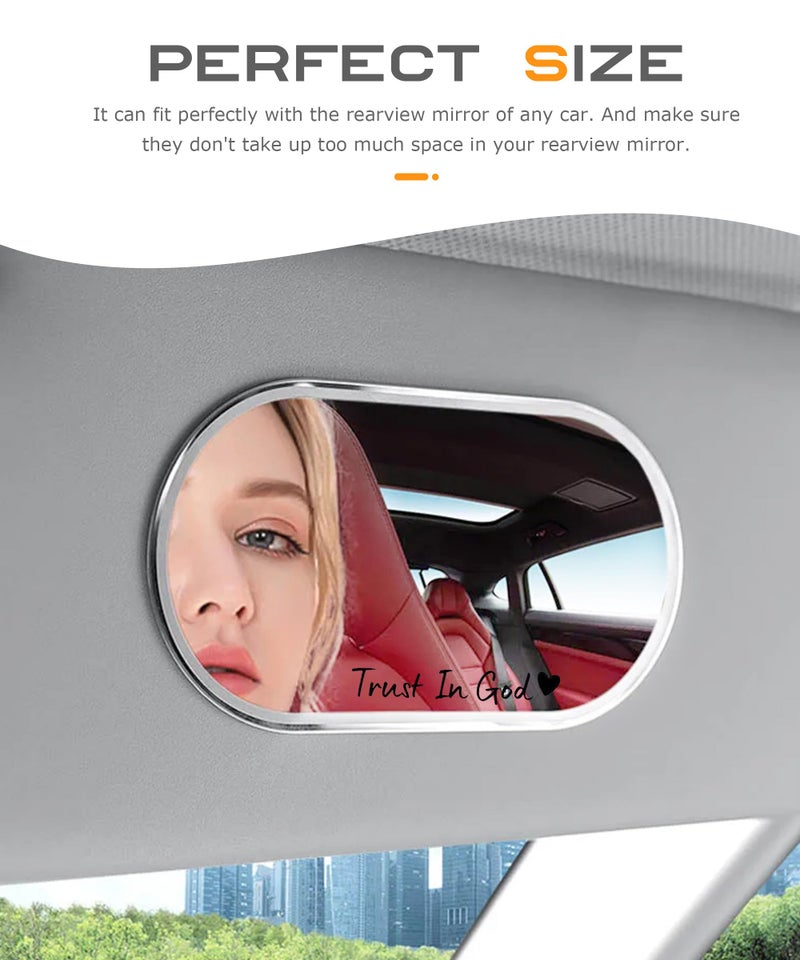 SCUARI ملصقات سيارات SCUARI 4 قطع، ملصقات سيارات، ملحقات سيارات، ملصق مرآة خلفية ثق في الله، ملصقات أوتوماتيكية وملصقات، ملصقات أوتوماتيكية للنساء، زينة مرآة ثق في الله، تناسب معظم المركبات (أسود) - Image 4