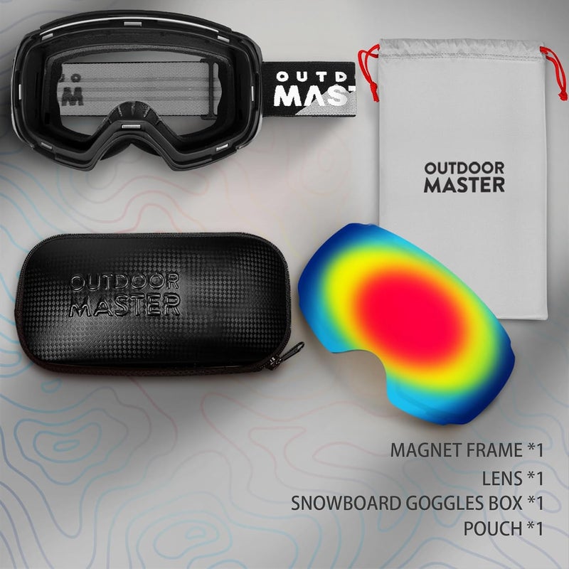 OutdoorMaster Ski Goggles PRO - Frameless, Interchangeable Lens 100% UV400 Protection Snow Goggles for Men & Women - Image 3
