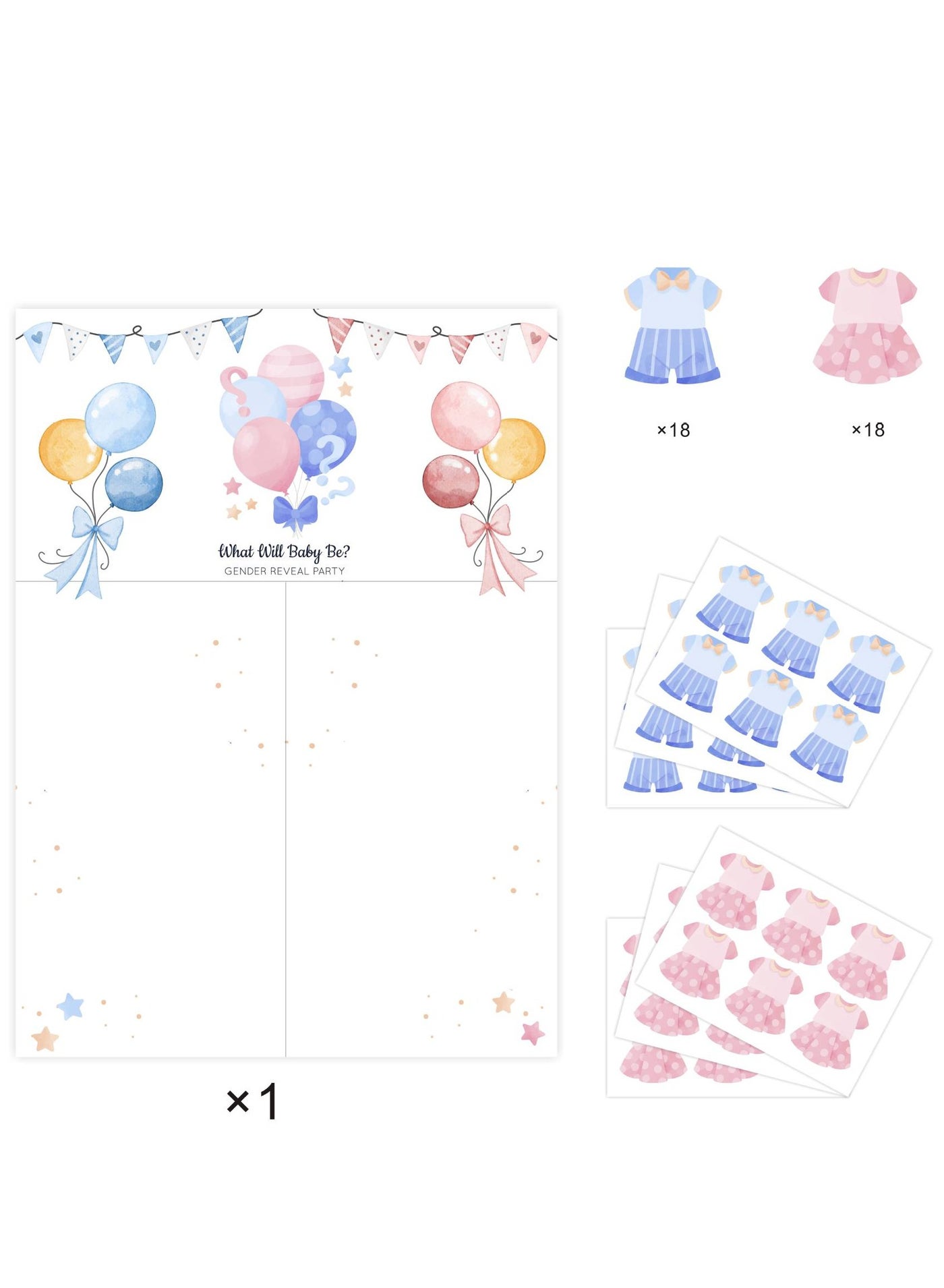 Baby Gender Reveal Board, Party Supplies Kit with Decorations Games Gender Reveal Voting Poster Board with Stickers