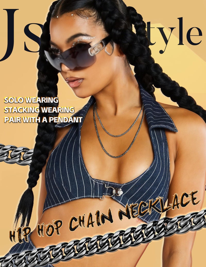 Jstyle 3 Pcs Cuban Link Chain for Men Women 316L Stainless Steel Chain Necklace 3.5mm Non Tarnish Necklaces Black Silver Gold Tone Chains 24 Inch - Image 4