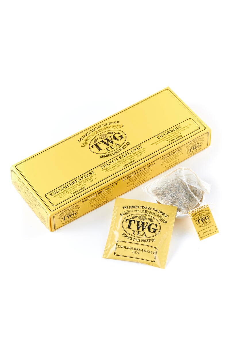 TWG Tea Classic Teabag Selection | 3 Varieties | Exclusive Tea Blends | 15 Hand Sewn Cotton Tea Bags | Gift Set - Image 1