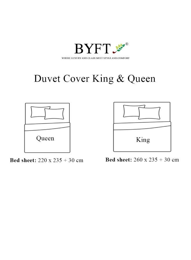 BYFT Orchard Exclusive (White) King Size Duvet Cover (245x265+30Cm-Set of 1Pc) Cotton Percale Weave, Soft and Luxurious, High Quality Bed linen-180TC - Image 3