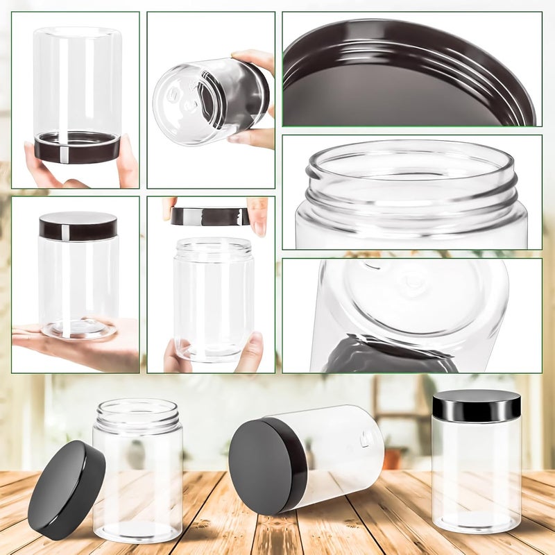 MotBach 6 Pack 10oz Plastic Jars Round Clear Containers with Lids, 300ml Empty Small Cosmetic Jars Makeup Containers, 10ounce Slime Jar Travel Cosmetic Container for Makeup Lotion Cream Travel Storage - Image 3