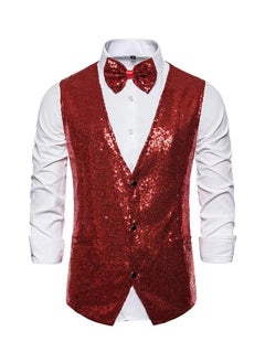 KUYING New Men's Fashionable Sequined Suit Vest  - Image 1