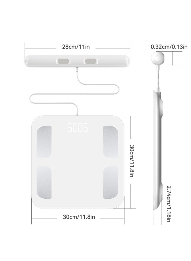Smart Health Body Weight Scale | Bluetooth Connected, 8 Electrodes, Full-Body Analysis, VA Display, Body Fat Percentage, BMI Calculation - Image 2