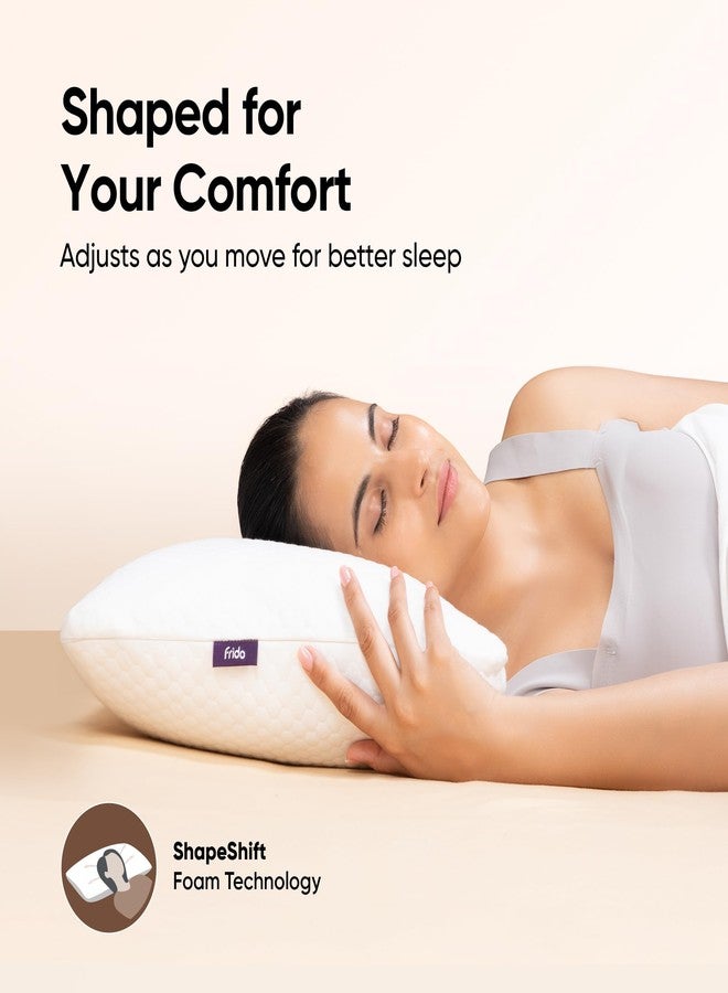 Frido Ortho Memory Foam Pillow | Height-Adjustable Ergonomic Pillow for Neck & Spine Support | Premium Comfort for Side, Back, and Stomach Sleepers | Breathable, Washable Cover (Pack of 1) - Image 2