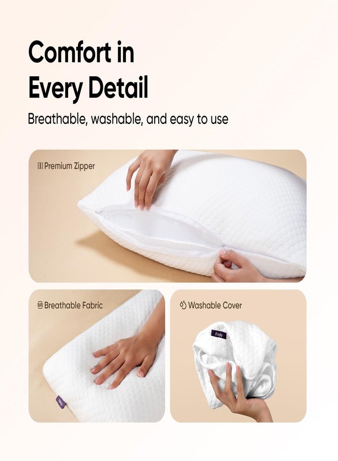 Frido Ortho Memory Foam Pillow | Height-Adjustable Ergonomic Pillow for Neck & Spine Support | Premium Comfort for Side, Back, and Stomach Sleepers | Breathable, Washable Cover (Pack of 1) - Image 5