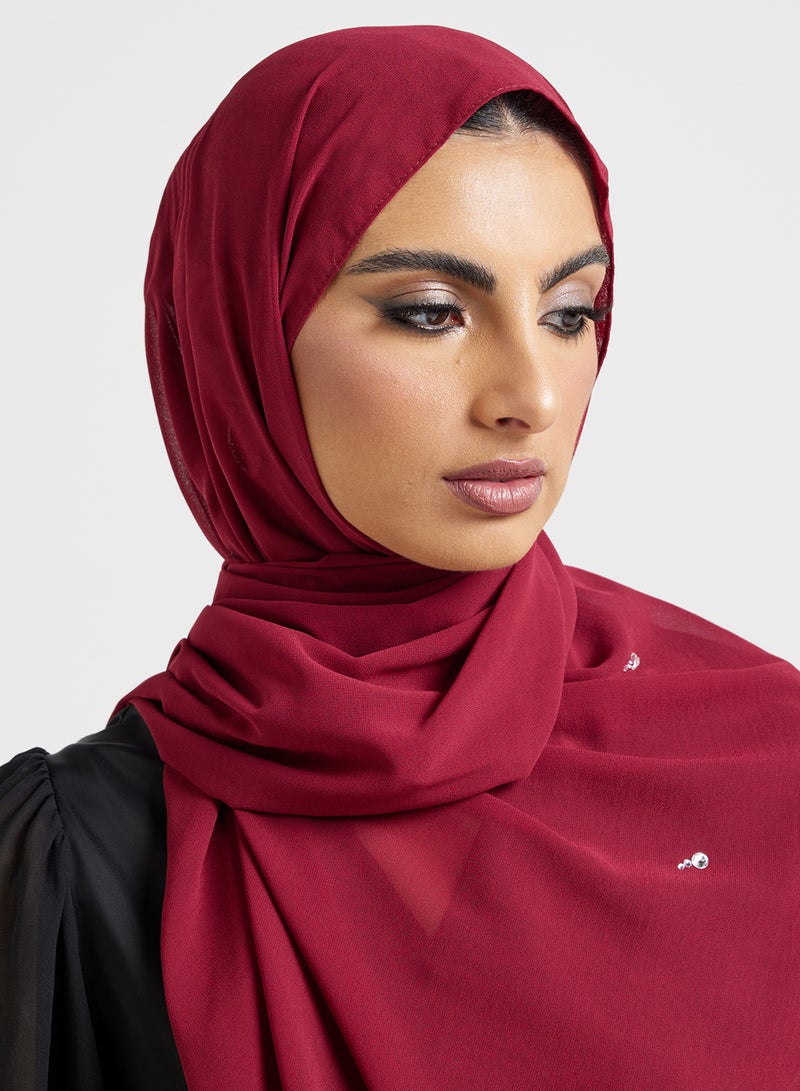 Khizana Diamante Detail Long Hijab Scarf  - Image 3