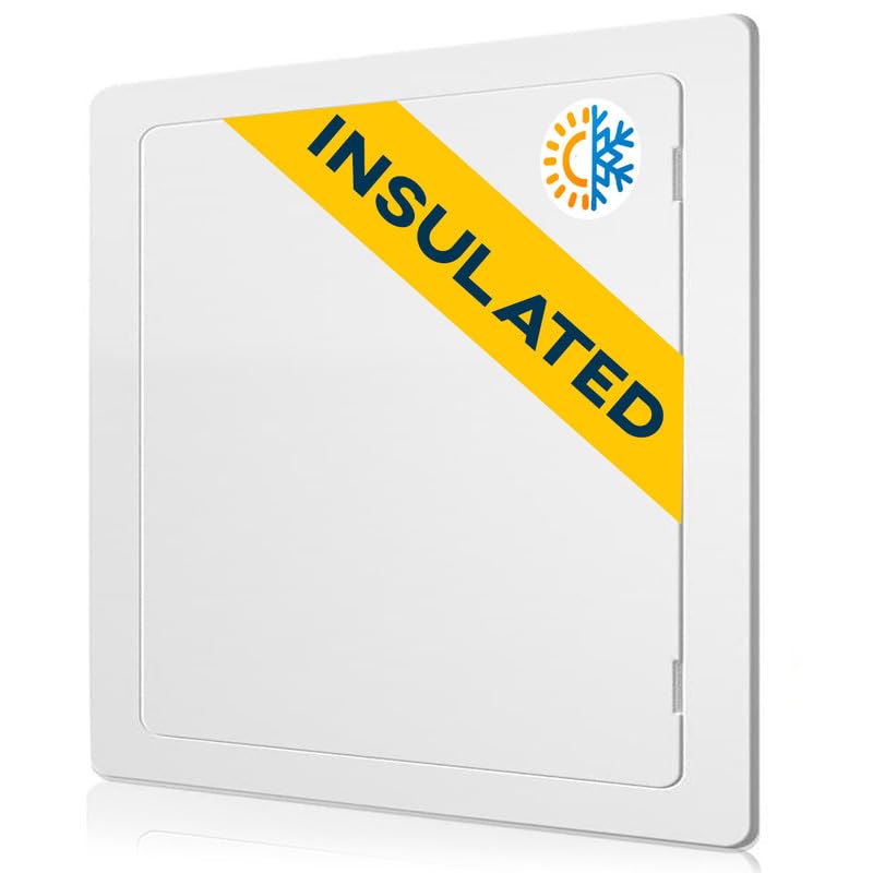 BOZZON Access Panel for Drywall 18 x 18 inch Insulated Wall Hole Cover Access Door Plumbing Access Panel for Drywall Heavy Durable Plastic White - Image 1