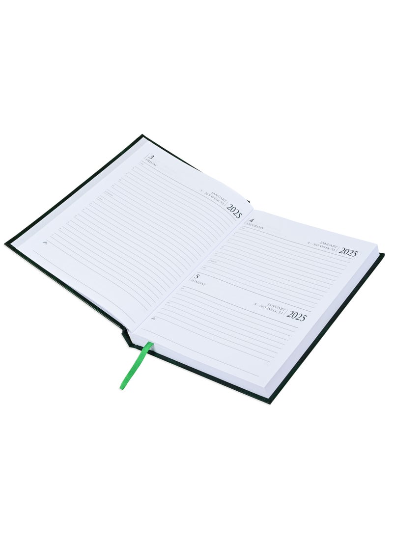 FIS FIS Diary 2025 English (Saturday & Sunday Combined) A5, Green - FSDI90E25GR  - Image 2