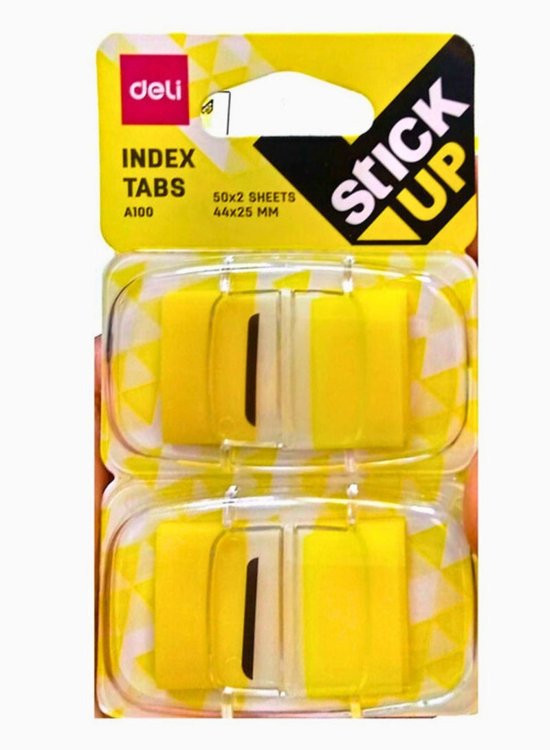 Deli Index Tab Sticky Note 2 x 50 Sheets Yellow - Image 1
