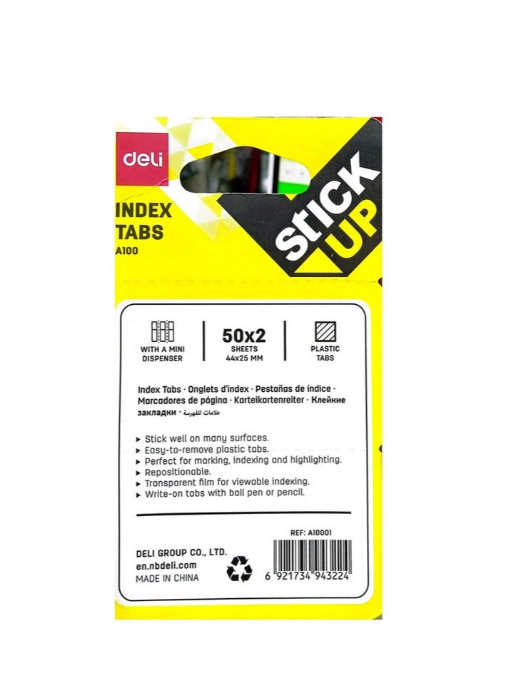 Deli Index Tab Sticky Note 2 x 50 Sheets Yellow - Image 3