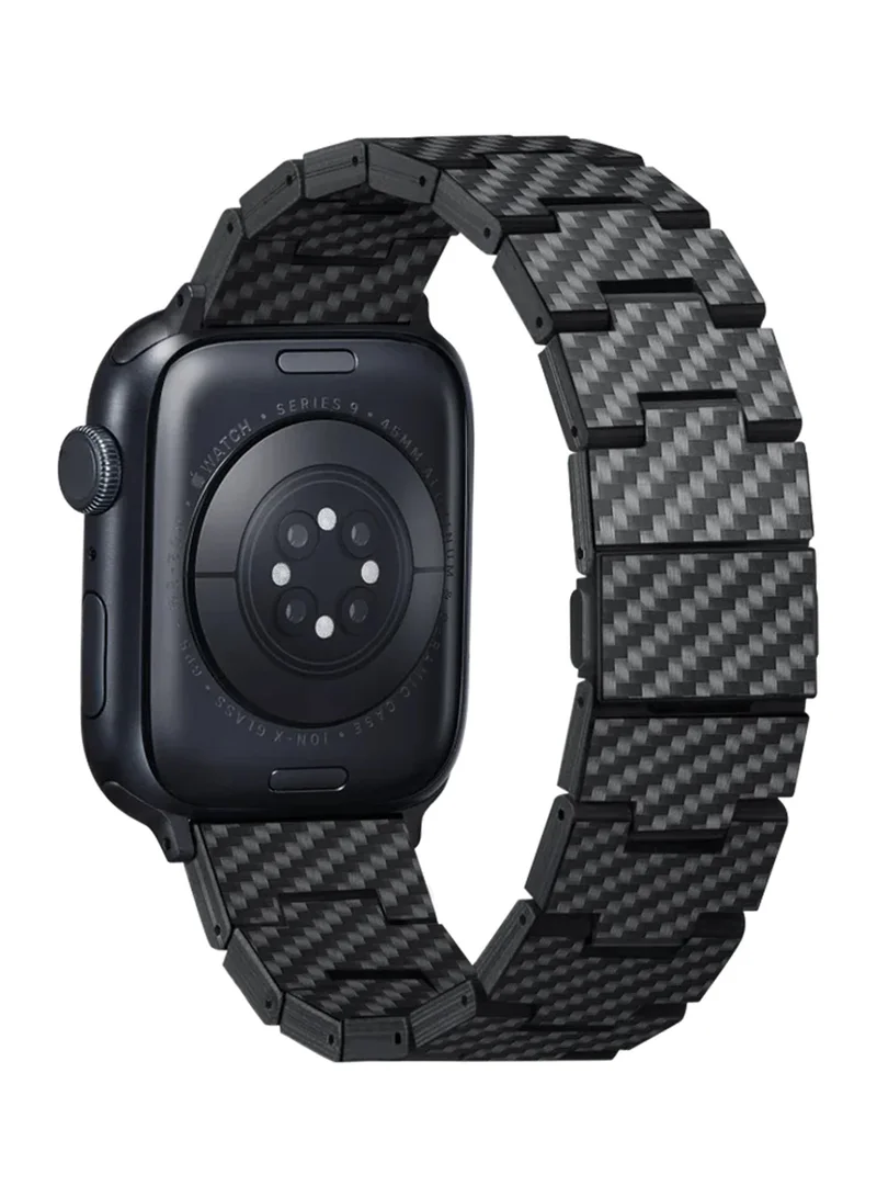 بيتاكا سوار من ألياف الكربون لساعة Apple Watch - كلاسيكي / خفيف الوزن، قوي ومريح / سوار قابل للتخصيص حسب المقاس / متوافق مع جميع سلسلة Apple Watch - أسود كربوني