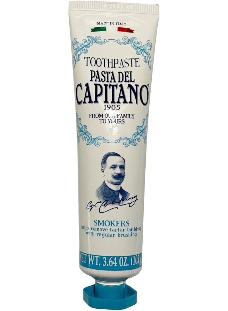 Pasta del Capitano 1905 Smoking Toothpaste Specially Designed for Smokers Fights Tartar Formation, Fresh Peppermint Flavour,75 ml (pack of 3) - Image 5