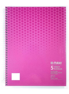 Maxi 200-Sheet Hard Cover Spiral 5-Subject Notebook 8.5x11 Inch Size  - Image 1