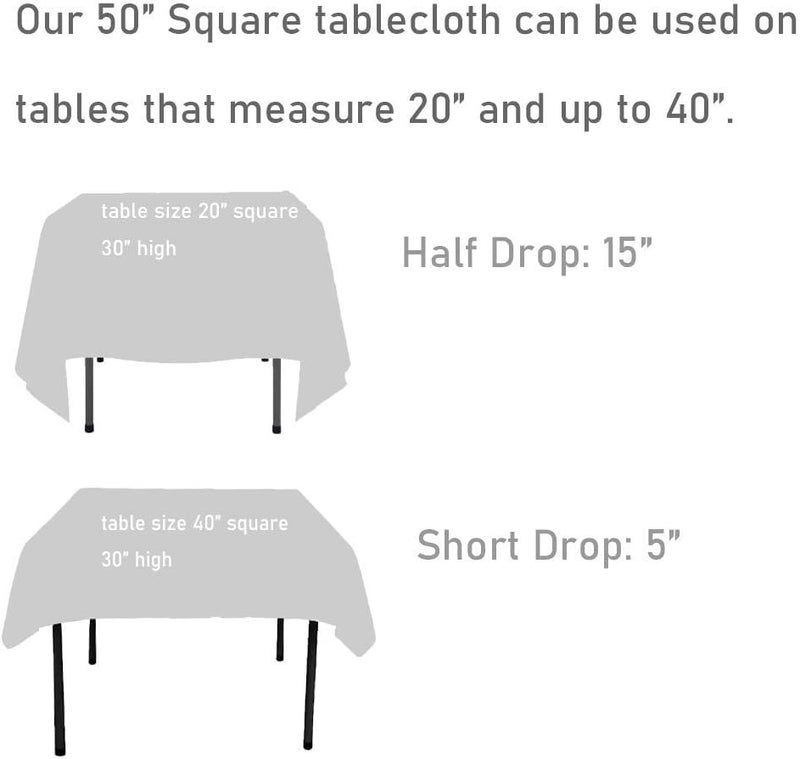 PartyDelight Sequin Tablecloth Square 50"x50" Baby Blue Table Overlay for Wedding Party Birthday Bridal Baby Shower Other Events Decorations - Image 4