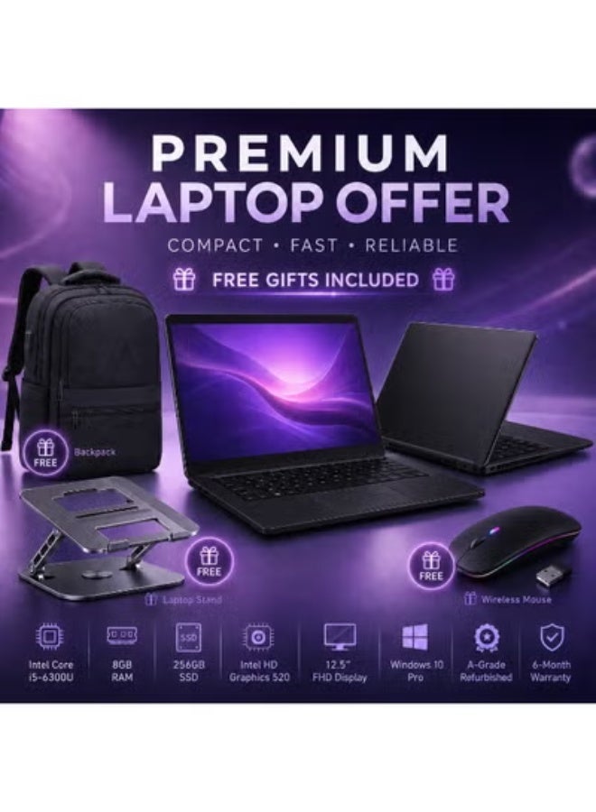 12.5-Inch FHD Laptop Computer with Intel Core i5 Processor, 8GB RAM, 256GB SSD Storage, Professional Operating System, Portable Design for Work and Study - Image 3
