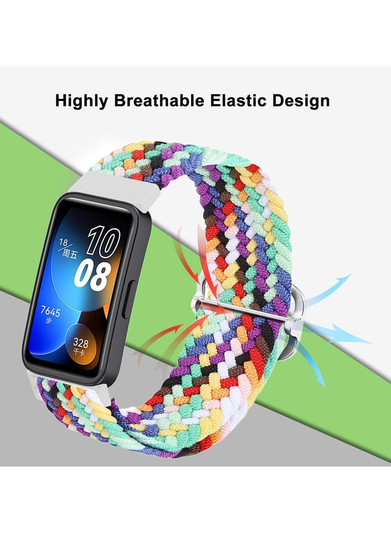 Strap for Huawei Band 10/9/8 Hand-woven Adjustable Strap,Compatible for Huawei Band 10/9/8 Replacement Nylon Wristband Strap,Multicolour - Image 2