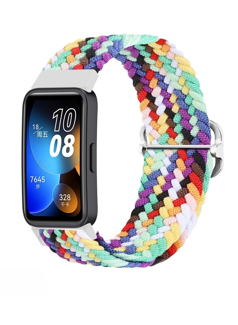 Strap for Huawei Band 10/9/8 Hand-woven Adjustable Strap,Compatible for Huawei Band 10/9/8 Replacement Nylon Wristband Strap,Multicolour - Image 1