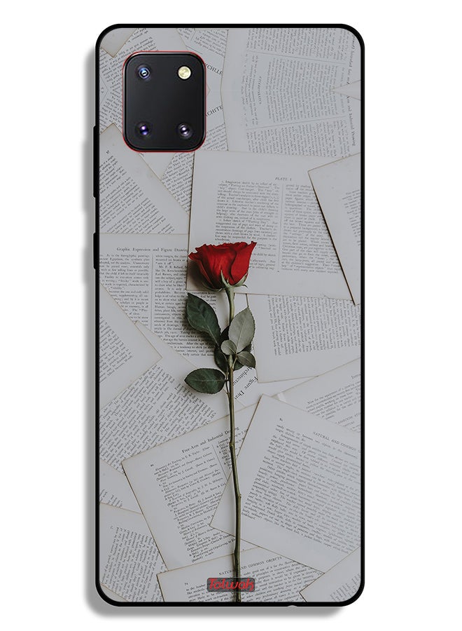 Tolwak Samsung Galaxy Note 10 Lite Protective Case Cover Rose On Papers - Image 2