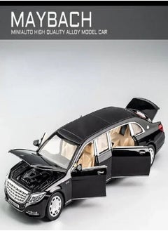 Generic Mercedes Benz Maybach S650 1:32 Extended Version Diecast Metal Alloy Model Car Sound Light Collection Kids Toy Gifts (Black)  - Image 1