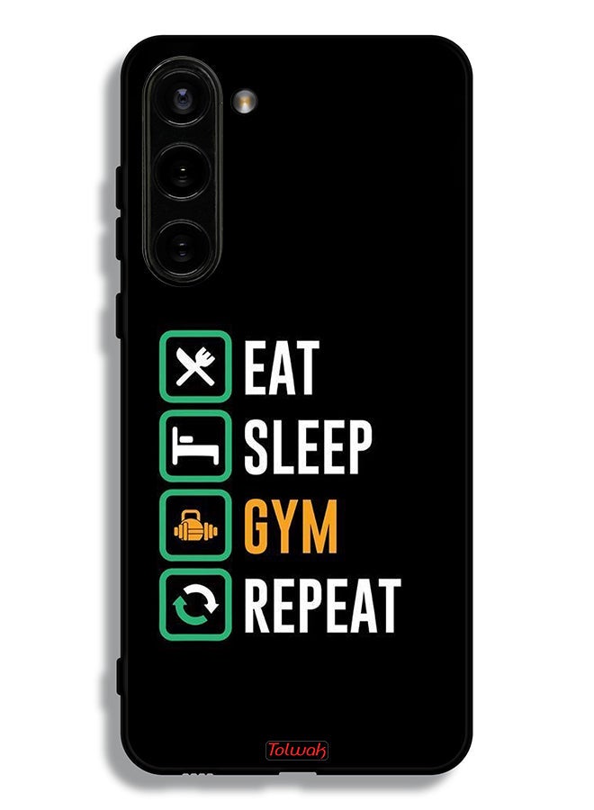 Tolwak Samsung Galaxy S23 5G Protective Case Cover Eat Sleep Gym Repeat - Image 3