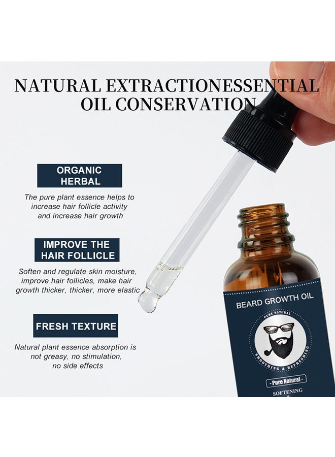 APPTI Beard Oil Cleanse&Refrese，Softens Facial Hair And Promotes Beard Restoration Of Softness And Shine Beard Growth Oil 30ML - Image 5