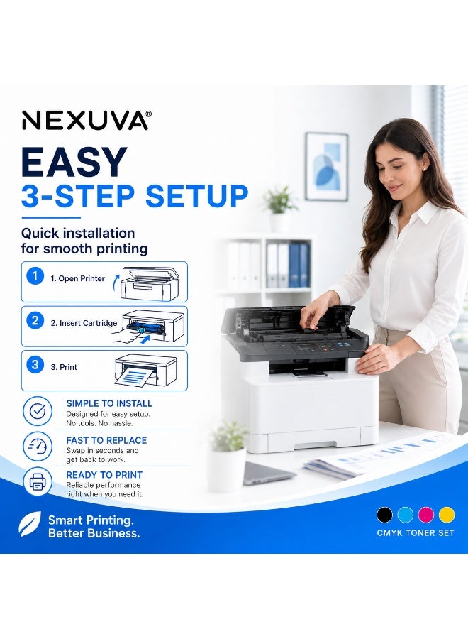 NEXUVA TN273X/TN273 High-Yield Compatible Toner Cartridge Set for Brother HL-L3210CW, HL-L3230CDW, HL-L3270CDW, HL-L3290CDW, DCP-L3510CDW, DCP-L3551CDW, MFC-L3710CW, MFC-L3750CDW and MFC-L3770CDW – 4-Pack - Image 4