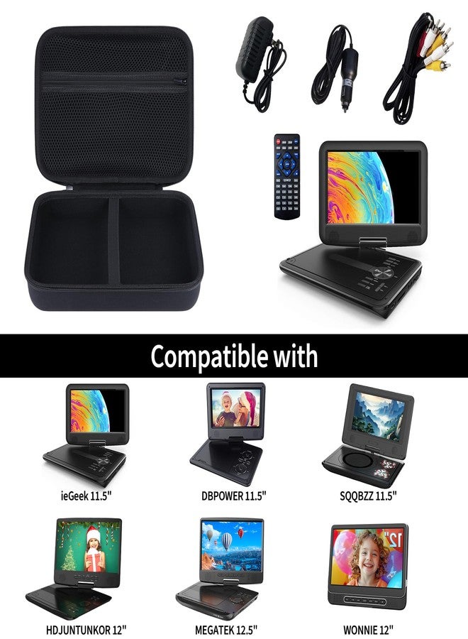 Peyyargo DVD Player Case Compatible with 11.5" - 12.5" inch/for MEGATEK 12.5"/ DBPOWER 11.5"/ HDJUNTUNKOR 12"/ SQQBZZ 11.5"/ ieGeek 11.5"/ WONNIE 12" Portable DVD Player Black - Image 3