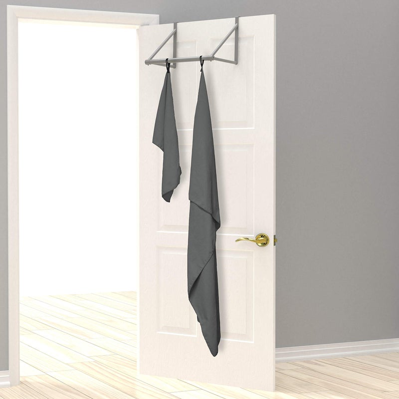 EPAuto منشفة ميكروفايبر سريعة التجفيف من EPAuto عبوة 2 (60" × 30"، 24" × 15") للسفر، الصالة الرياضية، التخييم، الشاطئ وحمل الحقائب، رمادي - Image 3