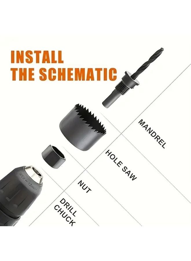 6 قطع من مجموعة مناشير الثقب الثقيلة من الفولاد الكربوني من 1 14 إلى 2 18 بوصة للخشب والبلاستيك PVC والجدران الجافة - Image 3