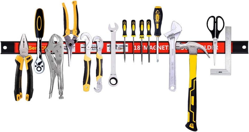 CooFel Magnetic Tool Holder 18 Inch 8 Pack Heavy Duty Magnet Tool Bar Strip Rack Wall Mount Red - Image 5