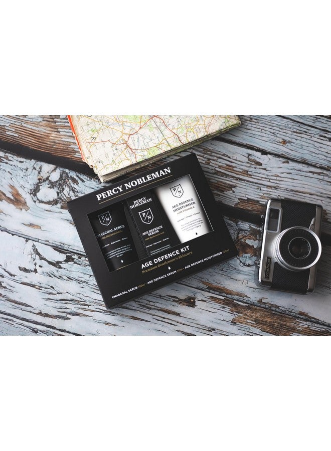 Percy Nobleman Age Defence Kit, A Men'S Skincare Set Containing Charcoal Face Scrub (With Natural Ahas), Ultra-Hydrating Facial Serum (With Hyaluronic Acid), And Moisturiser (With Vitamin C) - Image 5