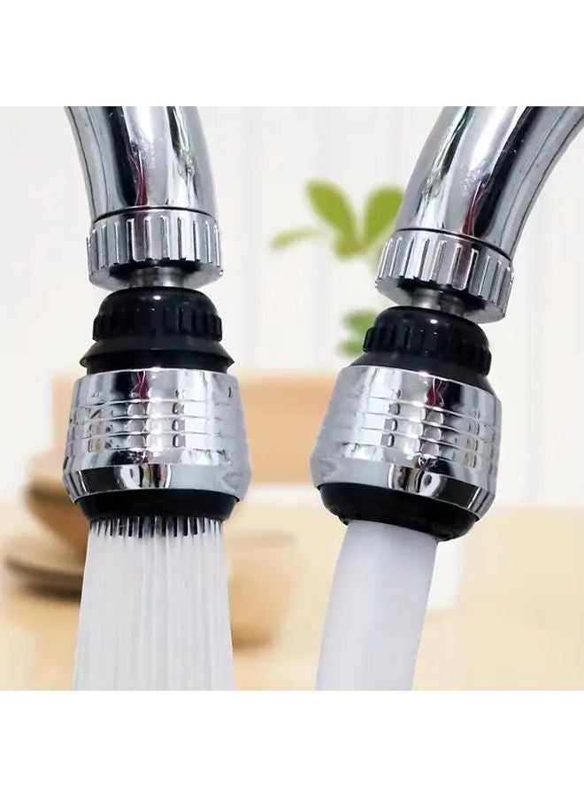 Silvery Chrome Kitchen Faucet Sprayer Adjustable Dual Mode Water Saving Splash Guard Easy One Click Installation - Image 3